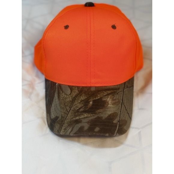 Orange and Camo Hunting Outdoor Cap Hat Men's Orange Camo Camouflage One Size - Picture 1 of 9